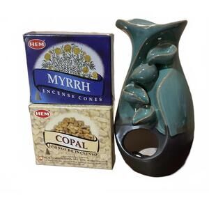 Green Ceramic Backflow Incence Cone Burner